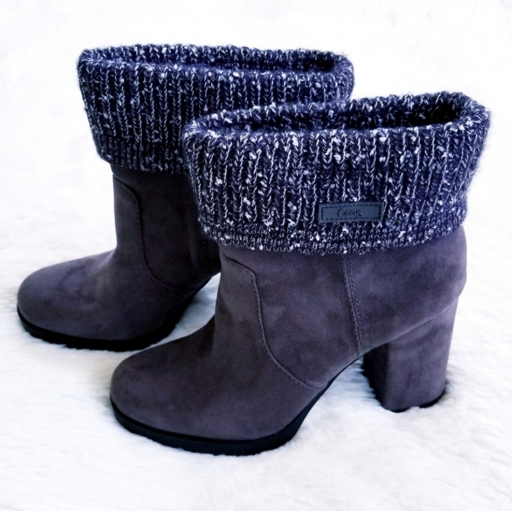 Circus Steel Grey Carter Women's Knit Ankle Boots